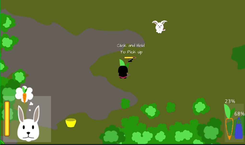 User Interface with bunny on screen